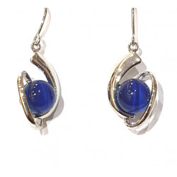 blue cat eye earrings