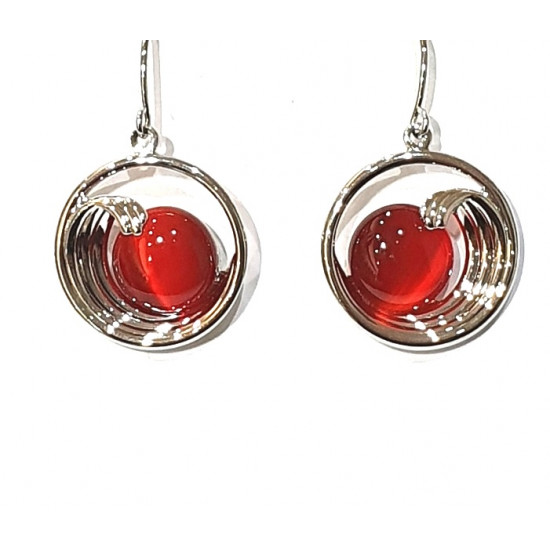 red cat eye earrings