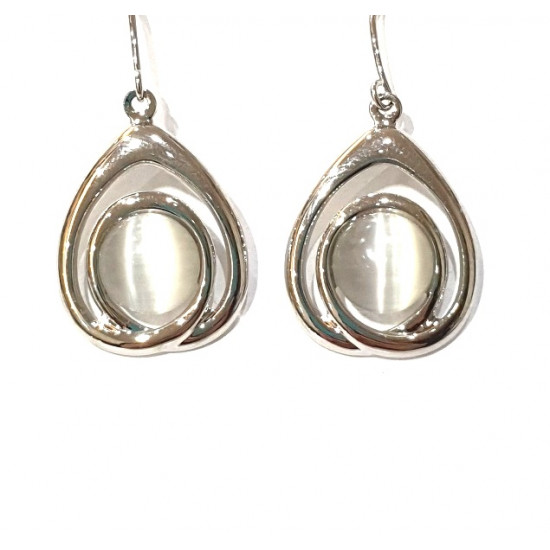boucles d'oreilles oeil de chat blanc boucles d'oreilles oeil de chat blanc