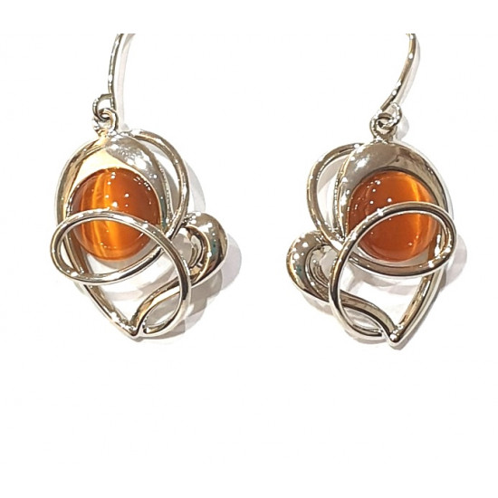 yellow cat eye earrings