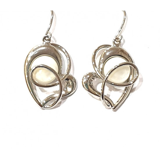 white cat eye earrings