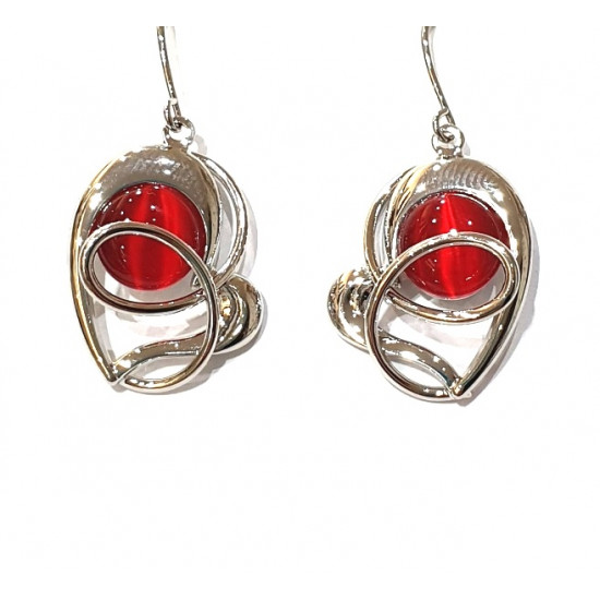 red cat eye earrings