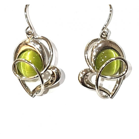 green cat eye earrings