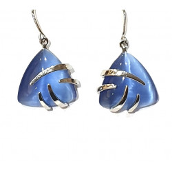 blue cat eye earrings