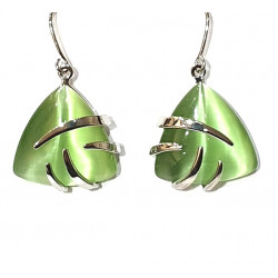 green cat eye earrings
