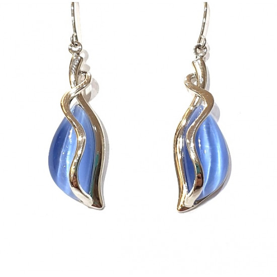 blue cat eye earrings