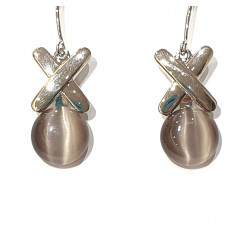 brown cat eye earrings