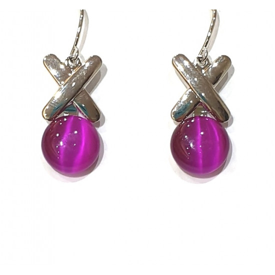 purple cat eye earrings