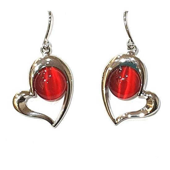 red cat eye earrings