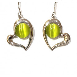 green cat eye earrings