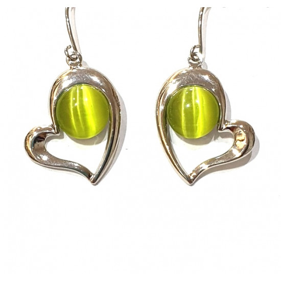 green cat eye earrings