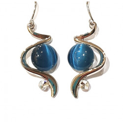 blue cat eye earrings