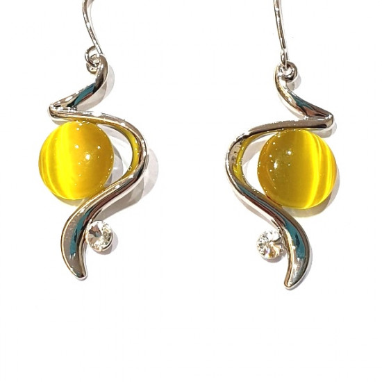 yellow cat eye earrings