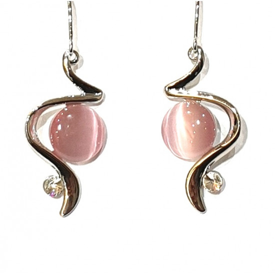 pink cat eye earrings