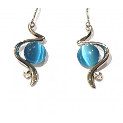 blue cat eye earrings