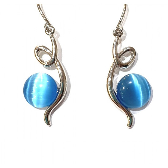 blue cat eye earrings