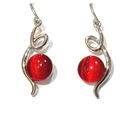 red cat eye earrings