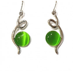 green cat eye earrings