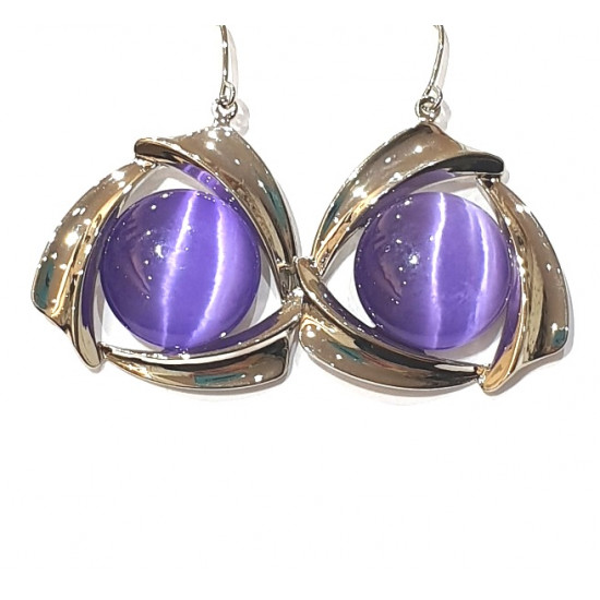 purple cat eye earrings