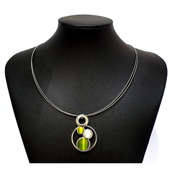 necklace cats eye green