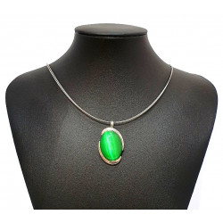 necklace cats eye green