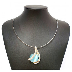 necklace cats eye blue