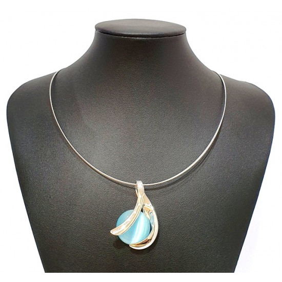 necklace cats eye blue