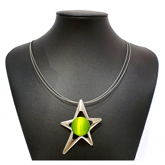 necklace cats eye green