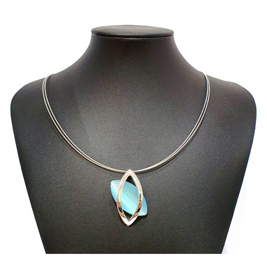 necklace cats eye blue