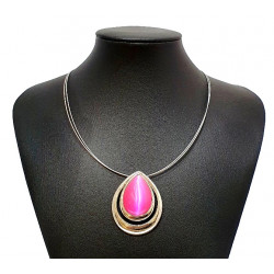 necklace cats eye pink