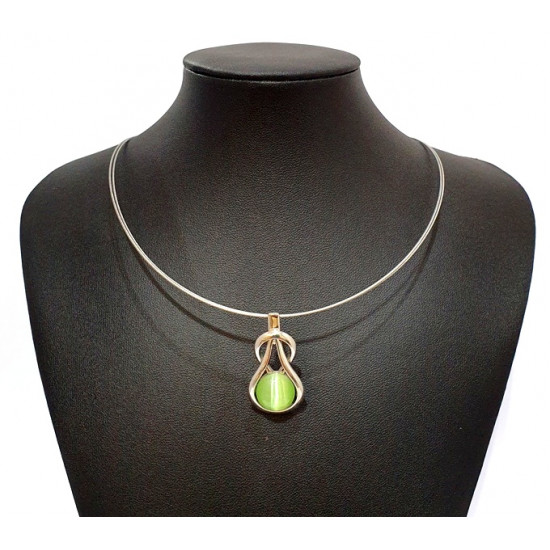 necklace cats eye green