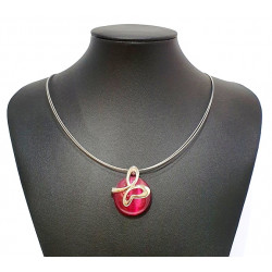 necklace cats eye fuchsia