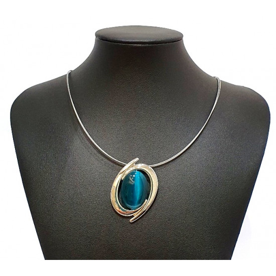 necklace cats eye green