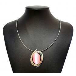 necklace cats eye pink