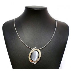 necklace cats eye gray