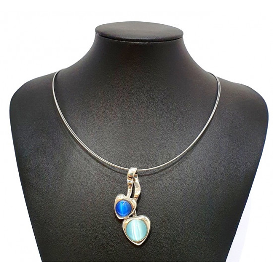 necklace cats eye blue