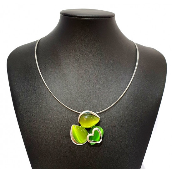 necklace cats eye green