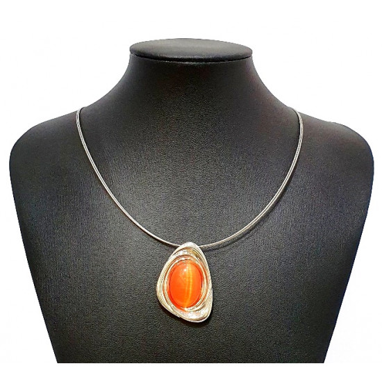 necklace cats eye orange