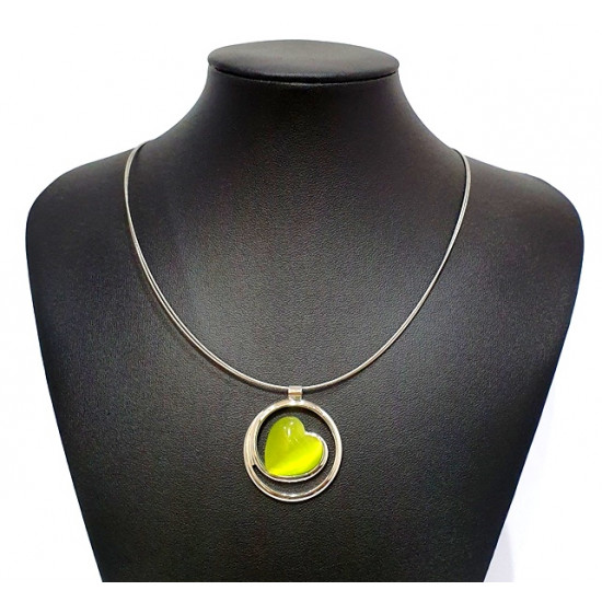 necklace cats eye green