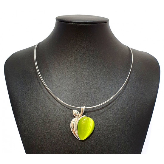 necklace cats eye green