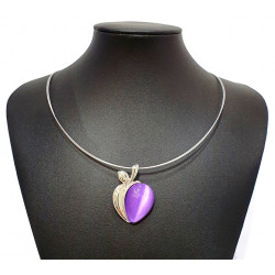 necklace cats eye purple