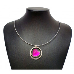 necklace cats eye fuchsia