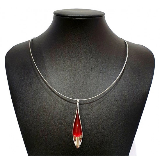 necklace cats eye red
