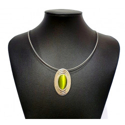 necklace cats eye green