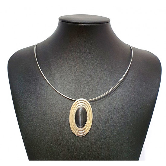necklace cats eye black