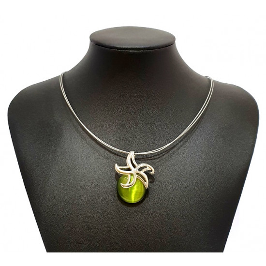 necklace cats eye green