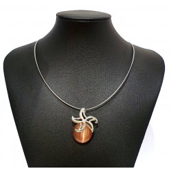 necklace cats eye brown