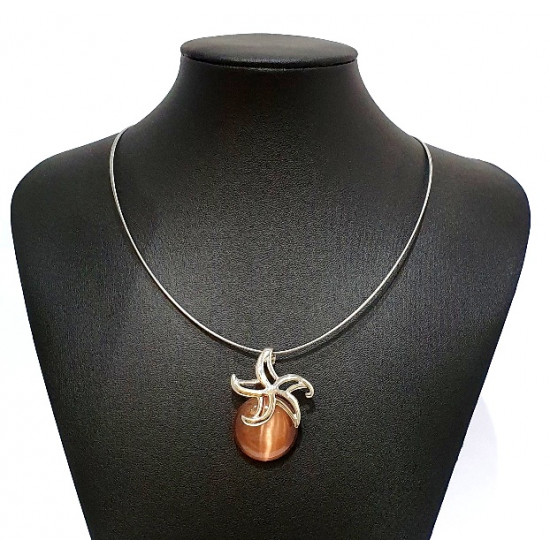 necklace cats eye brown