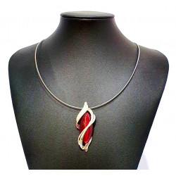 necklace cats eye fuchsia