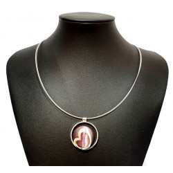 necklace cats eye burgundy